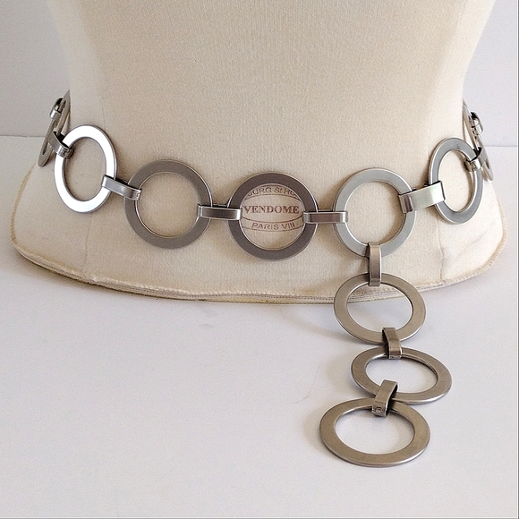 Matte Silver Heavy Disc Link Belt - Picture 1 of 12
